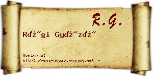 Régi Győző névjegykártya